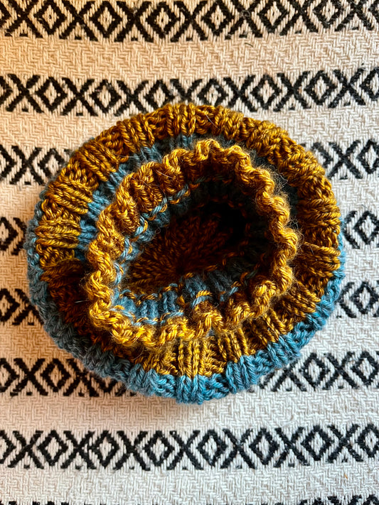 bold stripe knit beanie