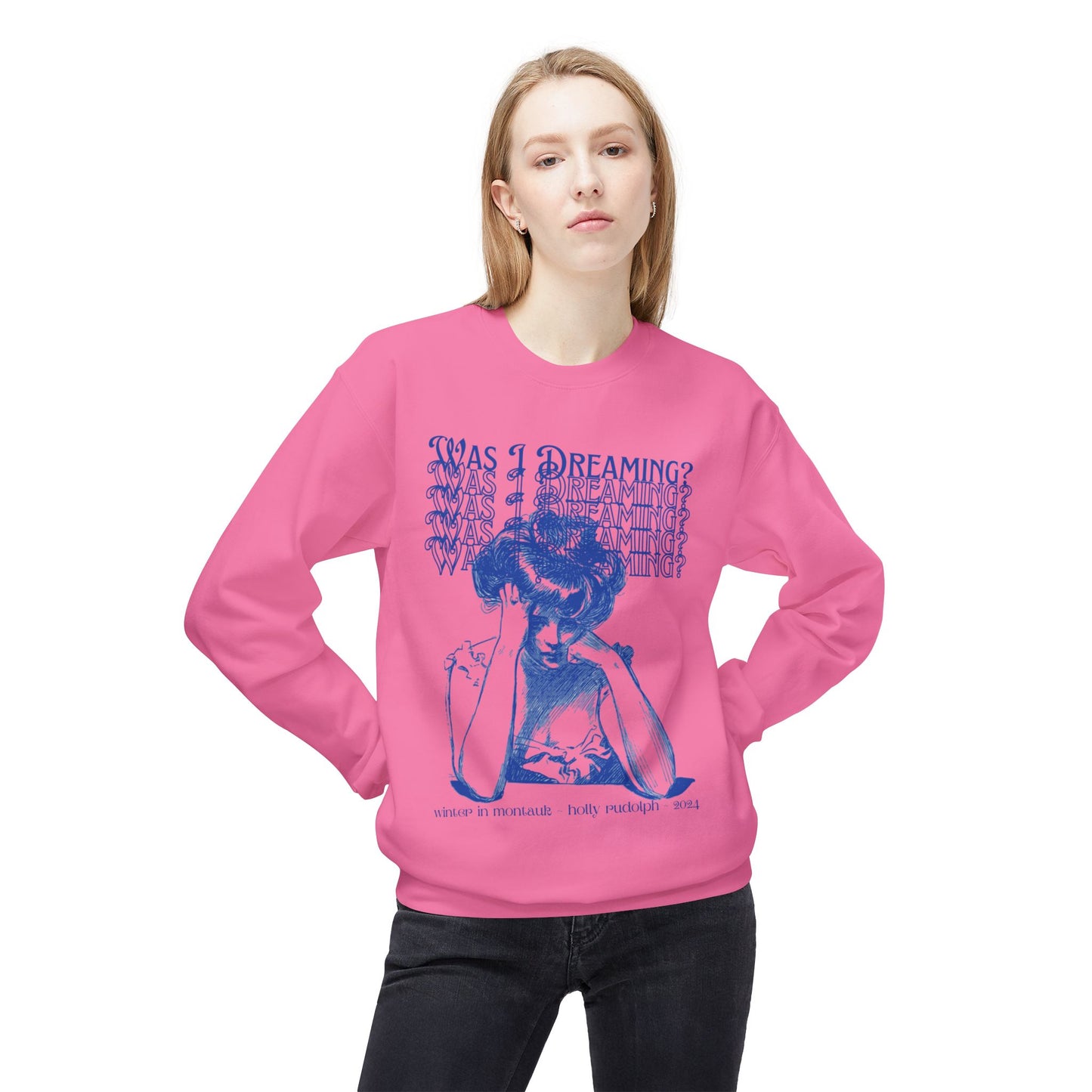 Was I Dreaming? soft mid-weight crewneck sweatshirt- winter in montauk 2024
