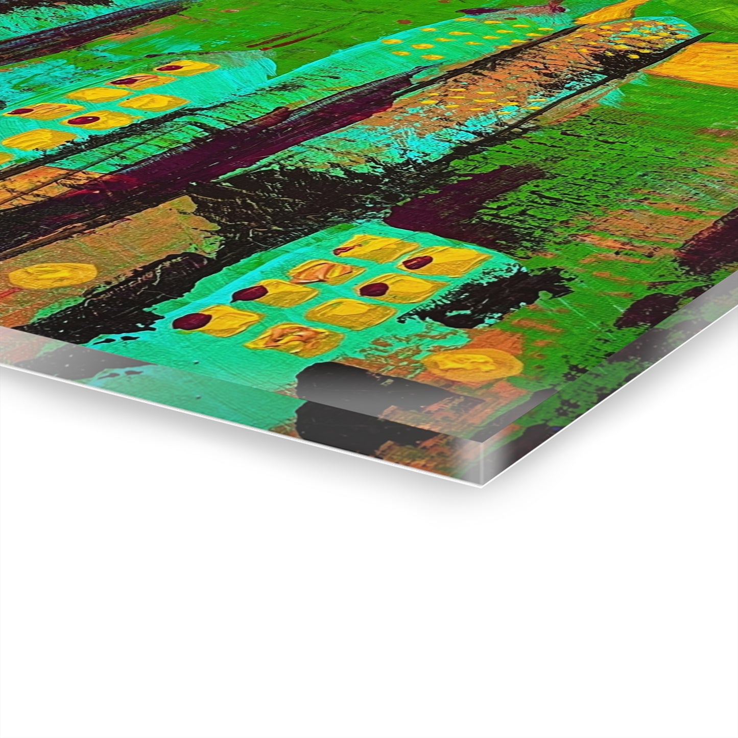 City at Night Acrylic Print (French Cleat Hanging)