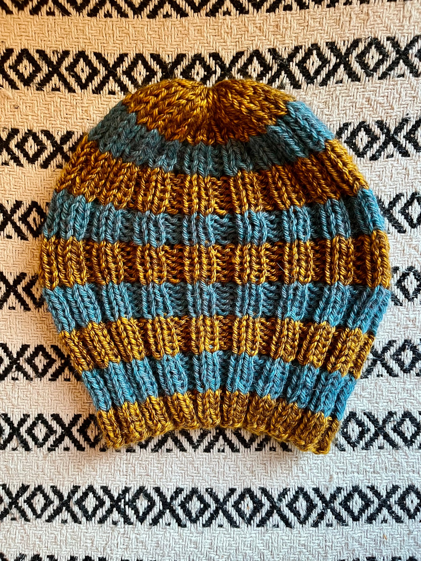bold stripe knit beanie